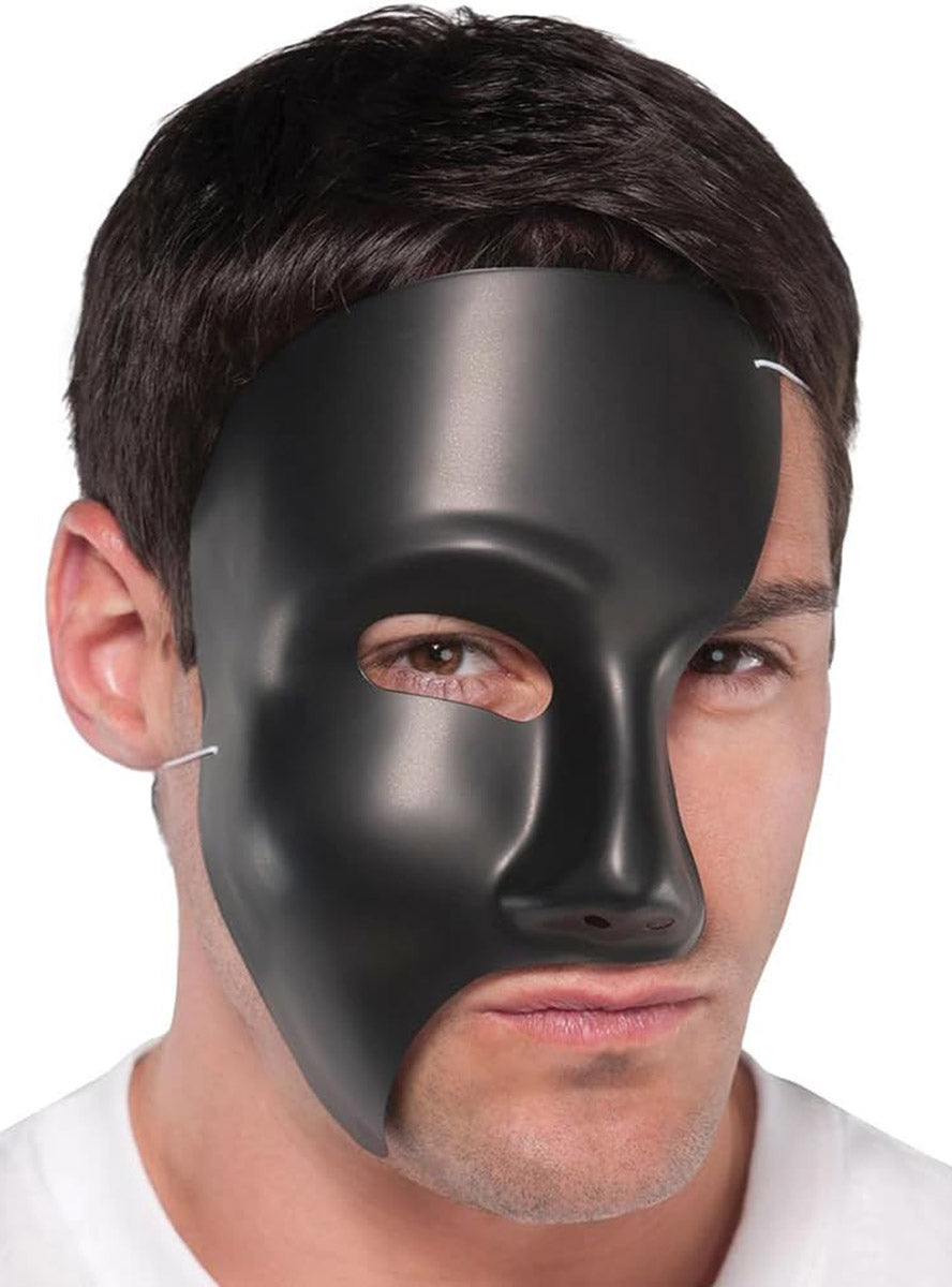 Black Half Face Phantom Mask