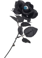 Image Of Halloween Decoration Fake Black Rose with Eyeball Halloween Prop