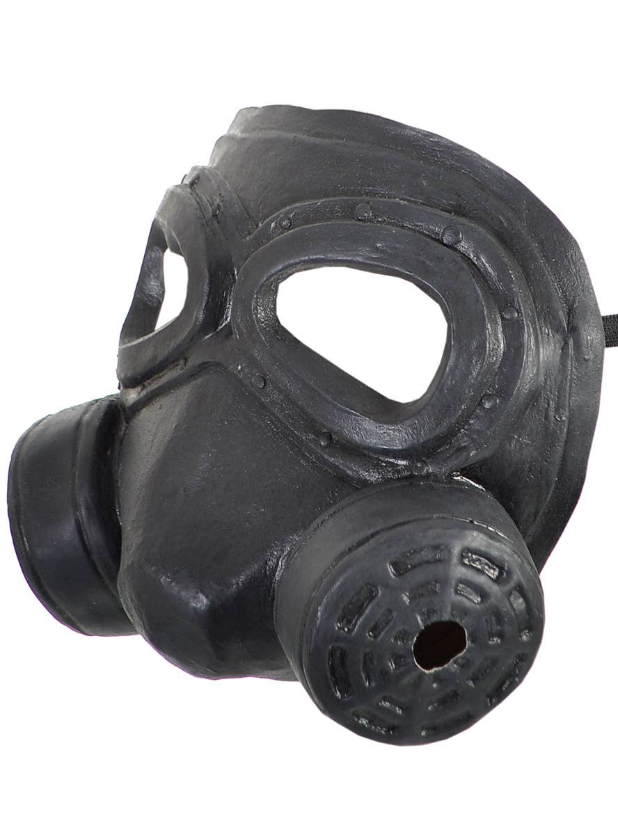 Black Rubber Latex Gas Mask Costume Accessory