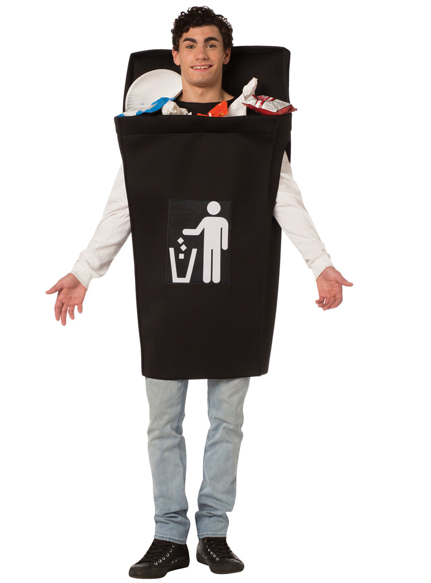 Black Rubbish Bin Novelty Adults Costume - Main Image