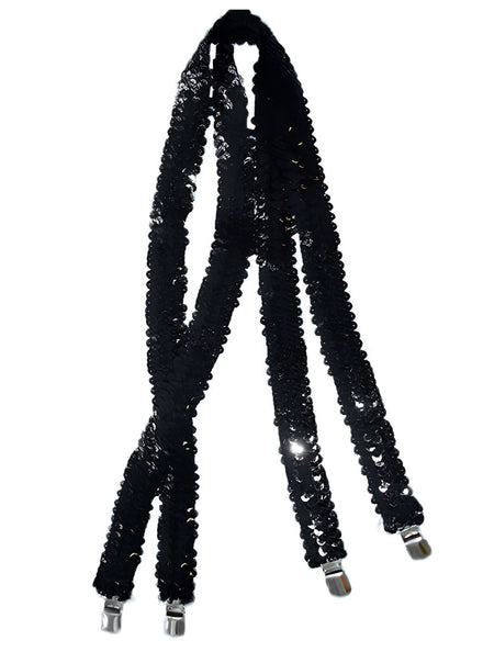 Black Sequin Suspenders Costume Accessory