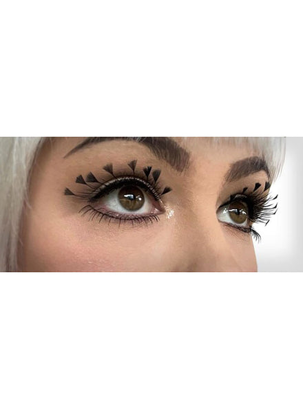 Black Stick On Eyelashes With Feather Plume Tips