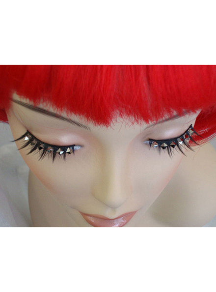 Black Stick On Eyelashes With Silver Studs