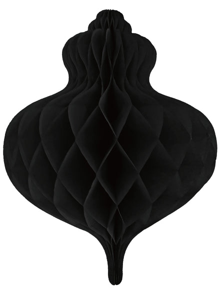 Black Tissue Paper Bauble Hanging 40cm Honeycomb Decoration
