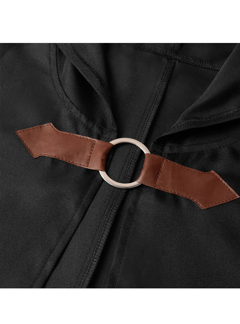 Black Velvet Shadow Wanderer Hooded Adults Costume Cape - Close Image 2