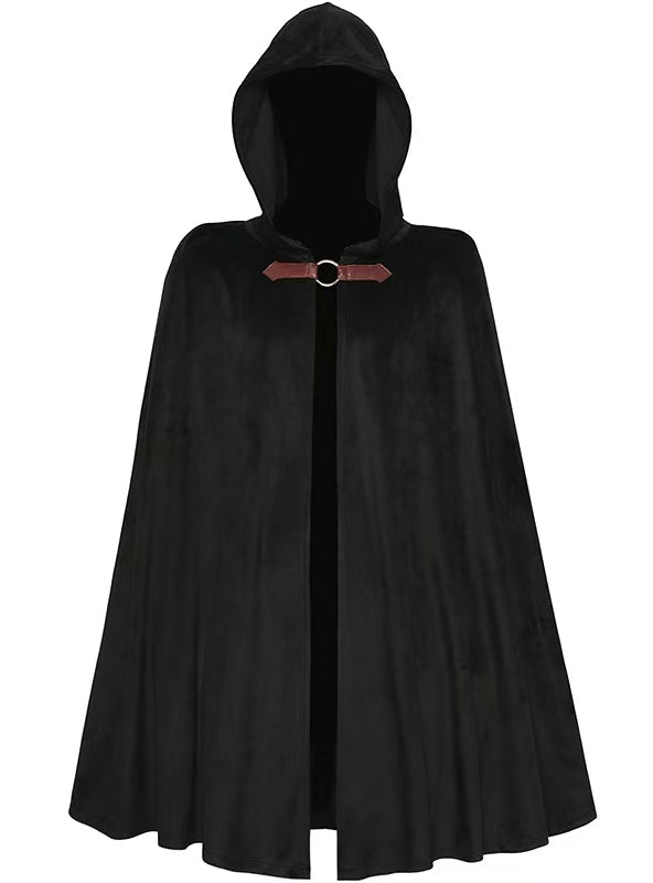 Black Velvet Shadow Wanderer Hooded Adults Costume Cape - Main Image