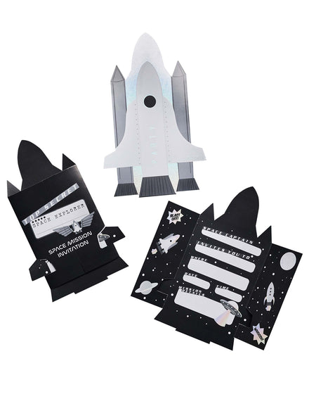Blast Off 10 Pack 22cm Space Ship Party Invitations — Main Image