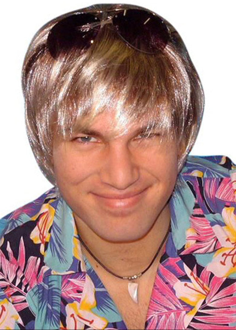 Mens Bleach Blonde Surfer Dude Costume Wig