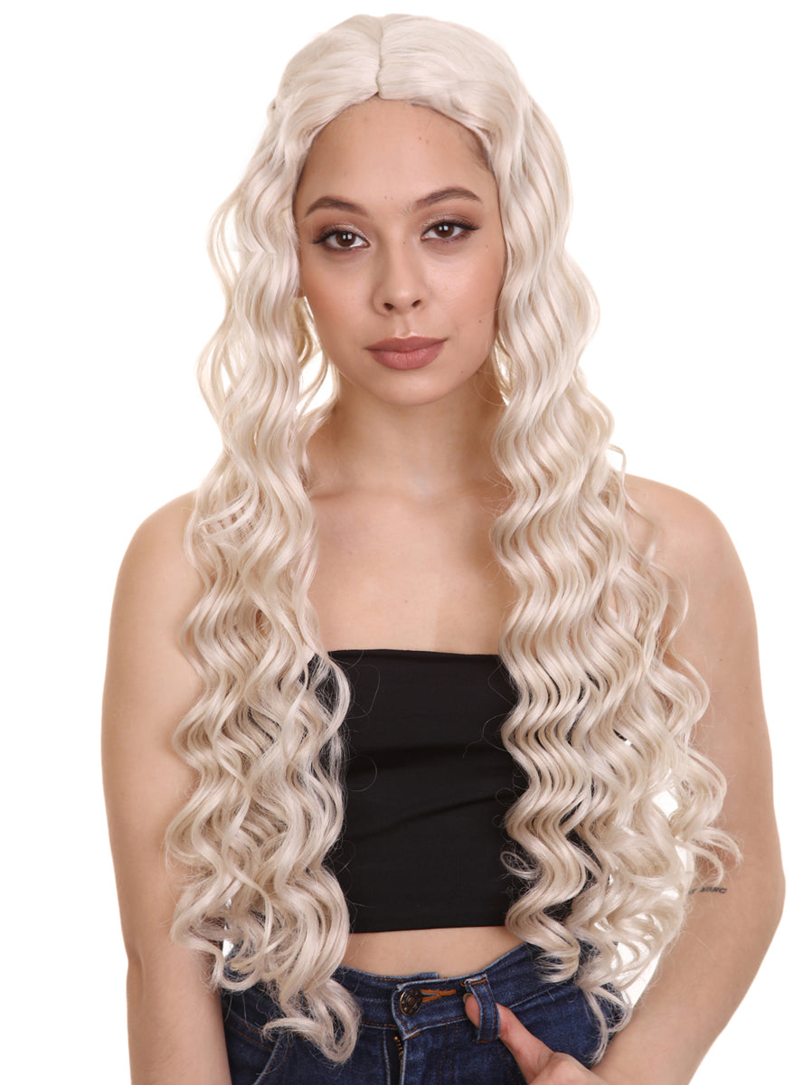 Blonde Wavy Womens Long Costume Wig - Main Image
