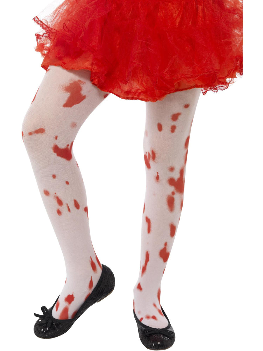 White Blood Splattered Zombie Costumes for Girls - Main Image