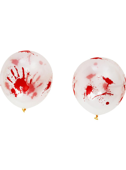 White Latex Bloody Handprint 30cm Halloween Balloons - Main Image