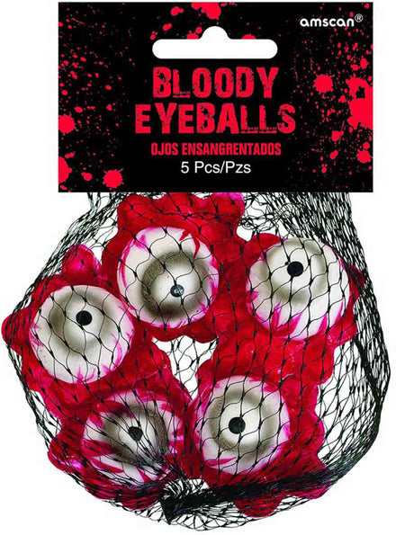 Pack of 5 Bloody Eyeball Halloween Decorations - Main Image
