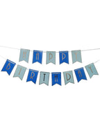 Image of Blue and Gold Foil Happy Birthday Banner