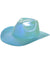 Image of Holographic Blue and Green Cowboy Festival Hat - Main Image