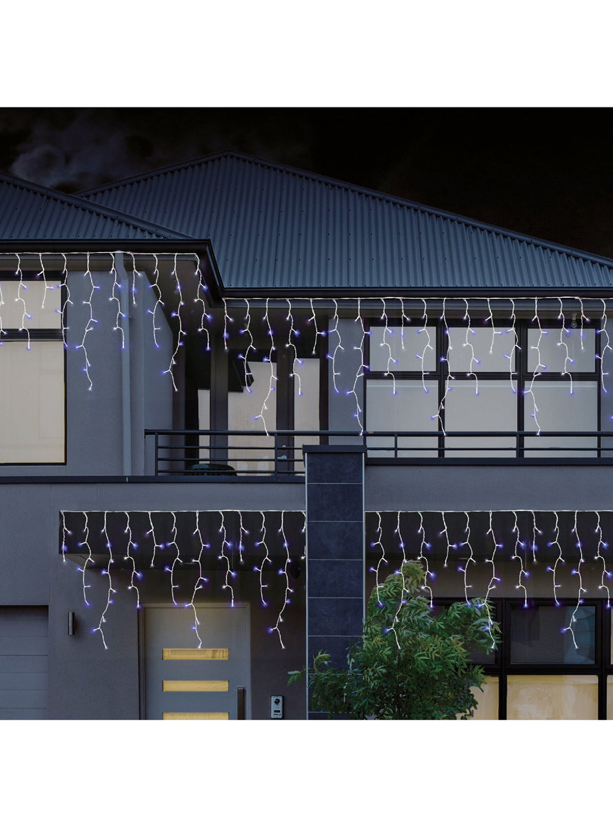Blue and White 960 Bulb Icicle String Lights Decoration - Main Image