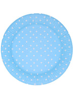 Image of Blue and White Polka Dot 12 Pack 23cm Paper Plates