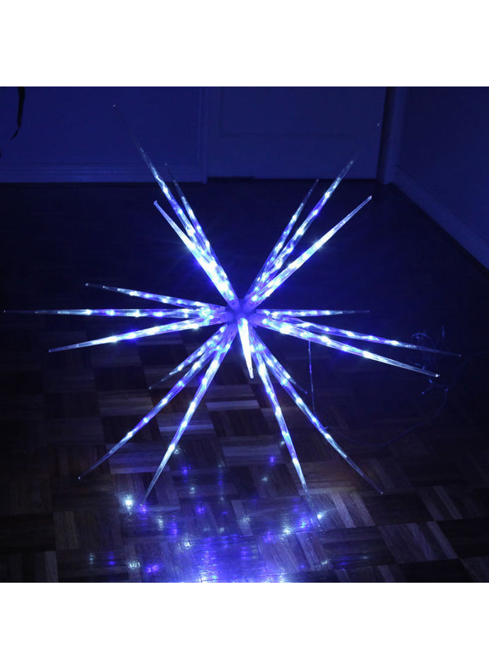 Blue And White Star Icicle Ball Christmas Light - Main Image