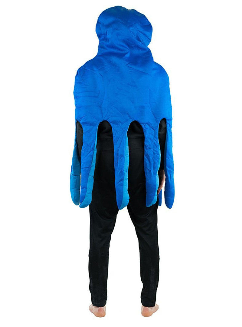 Blue Octopus Novelty Adults Sea Creature Costume - Back Image