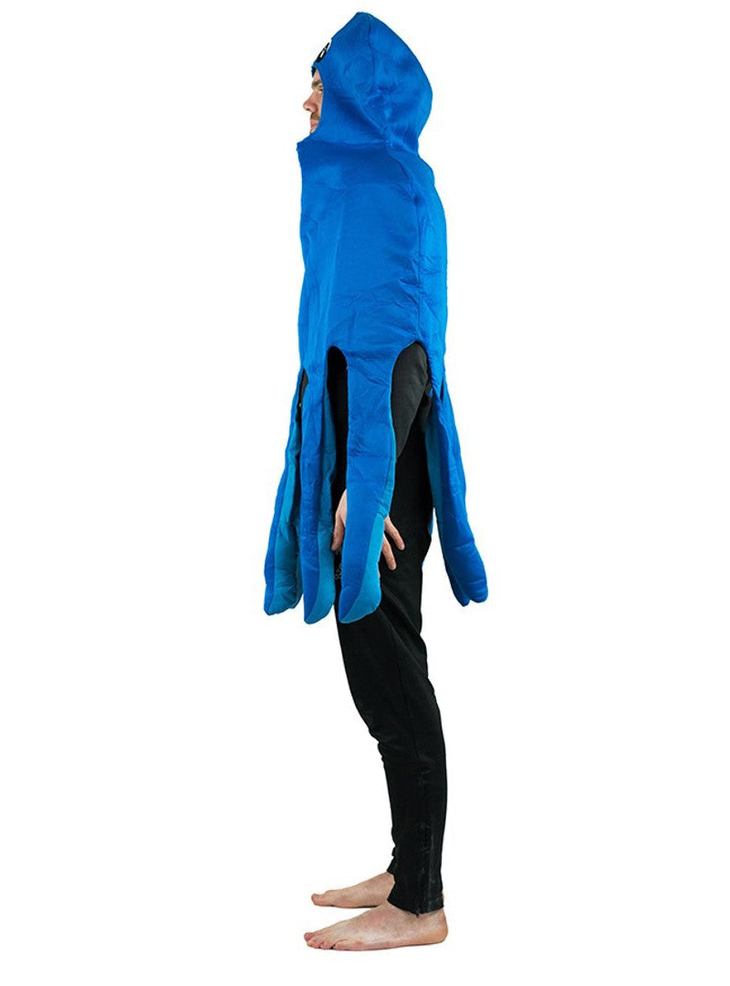Blue Octopus Novelty Adults Sea Creature Costume - Side Image