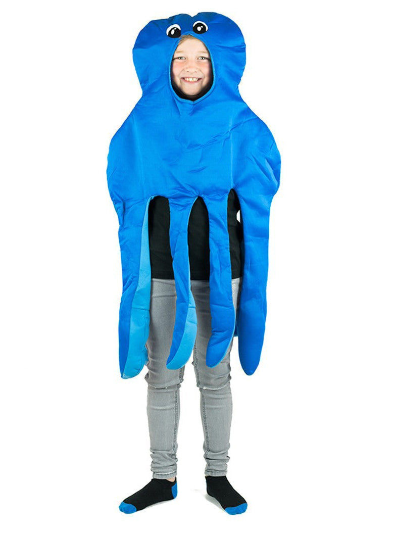 Blue Octopus Novelty Kids Sea Creature Costume - Main Image