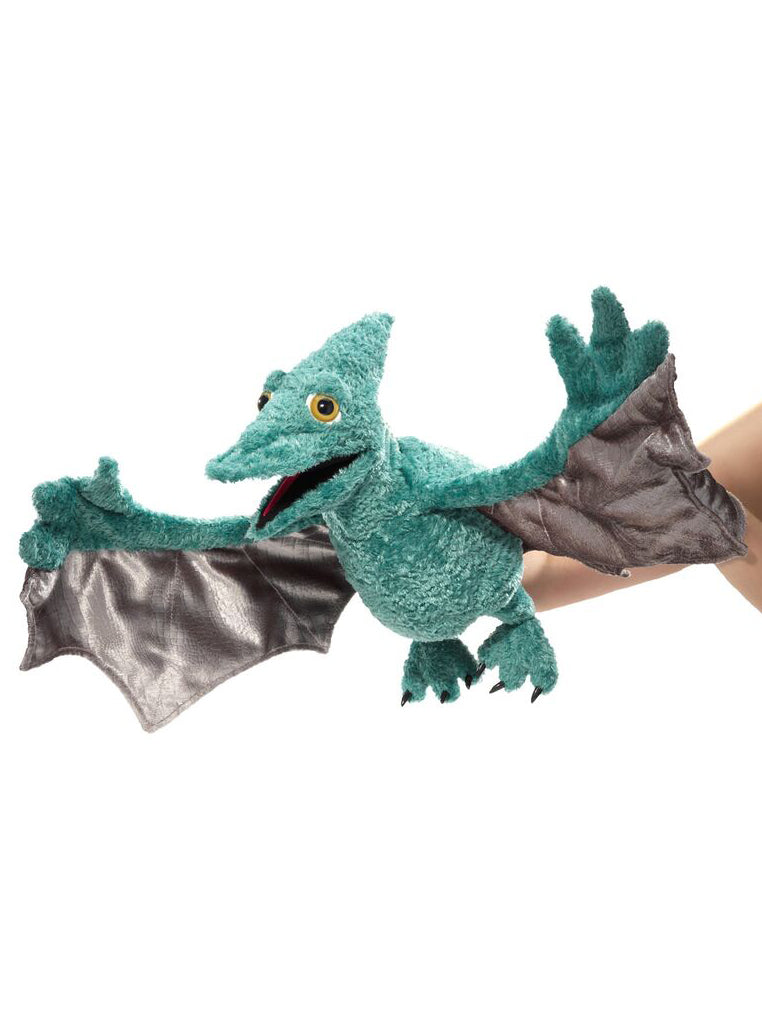 Blue Pterodactyl Dinosaur Hand Puppet - Main Image
