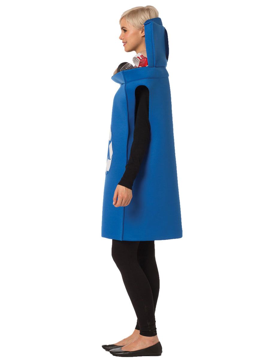 Blue Recycling Bin Novelty Adults Costume - Side Image