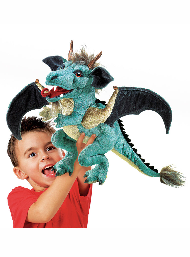 Sky Dragon Large Blue Plush Puppet
