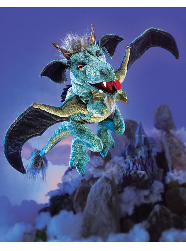 Sky Dragon Large Blue Plush Puppet