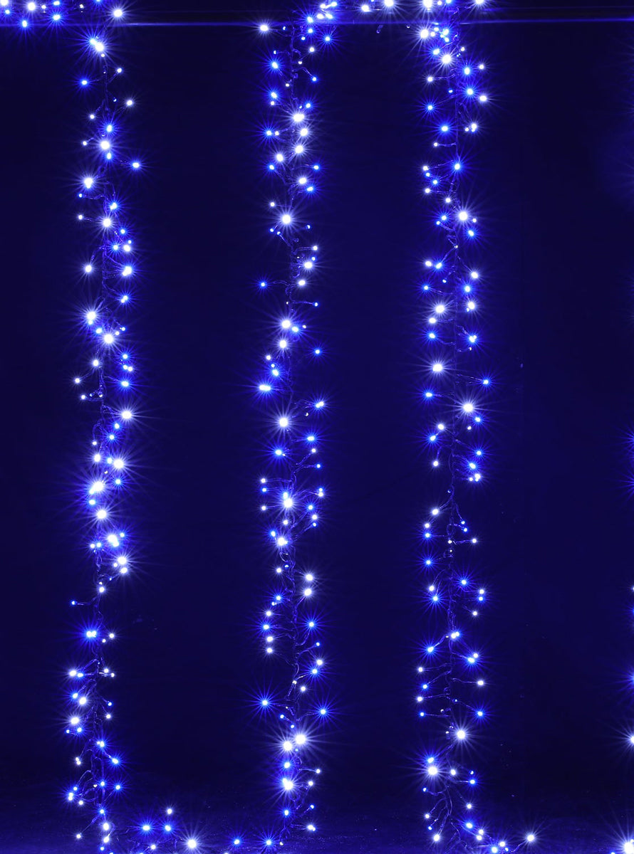 Blue White 1200 Bulb Cluster String Light Christmas Decoration - Main Image