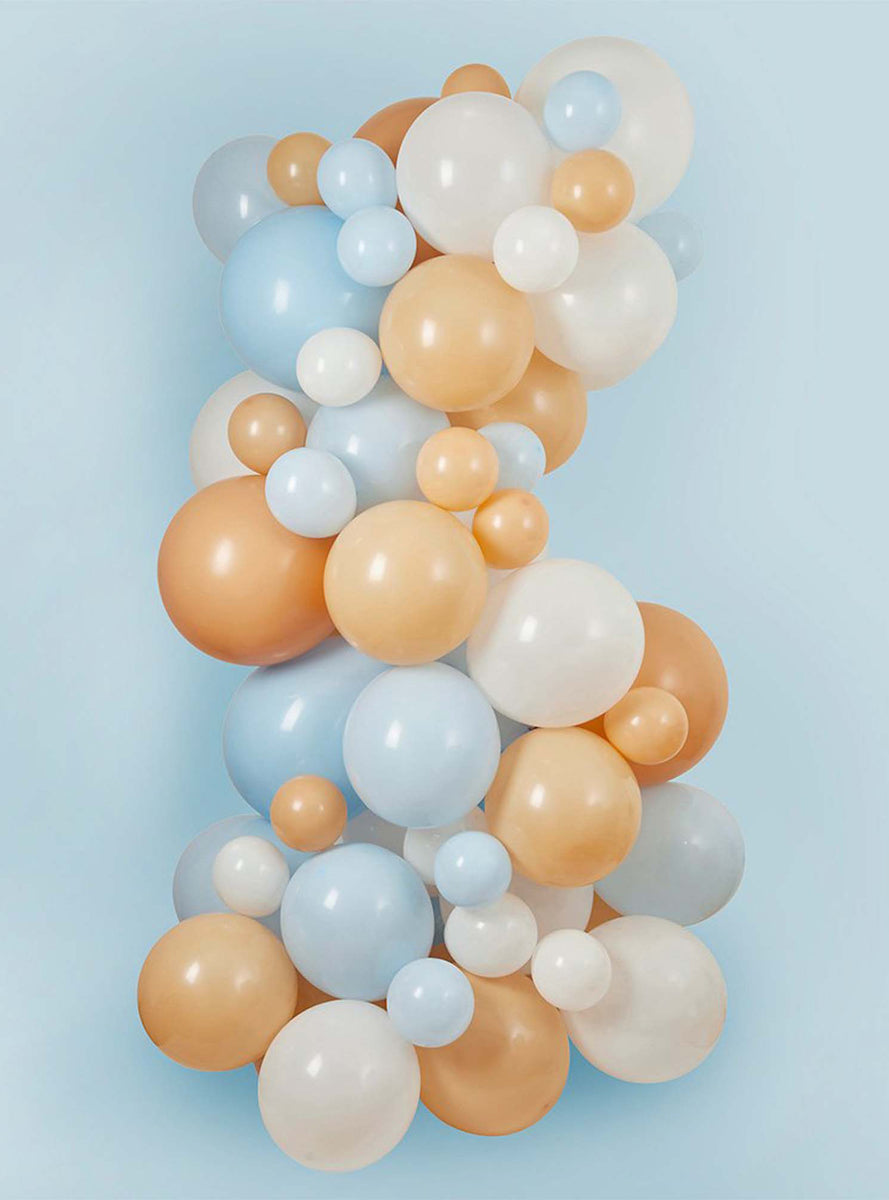 Blue White And Nude 63 Piece Latex Balloon Arch Kit — Lifestyle Image