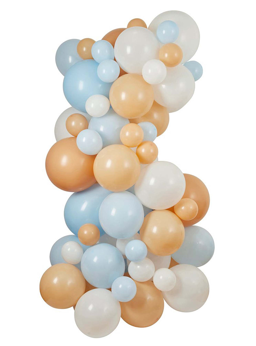 Blue White And Nude 63 Piece Latex Balloon Arch Kit — Main Image