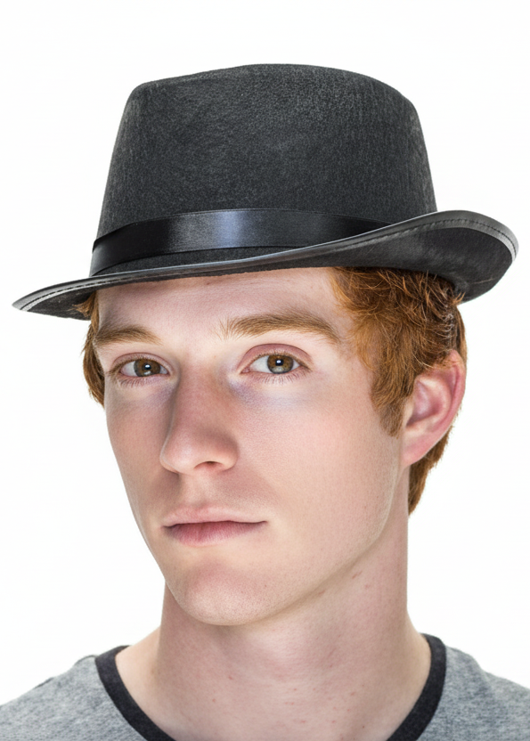 Blues Bros Black Felt Fedora Costume Hat - Main Image