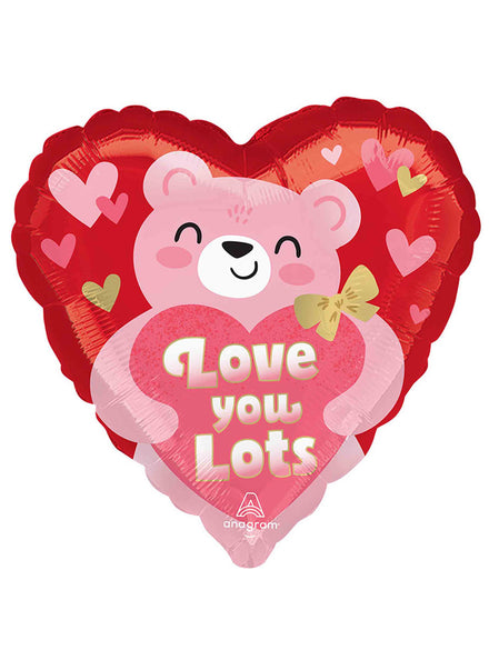 Blush Bear Hug 45cm Heart Shaped Foil Balloon - Main Image