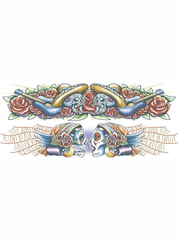 Body Band Gypsy Skull Arm Band Deluxe Temporary Tattoo - Alternative Image