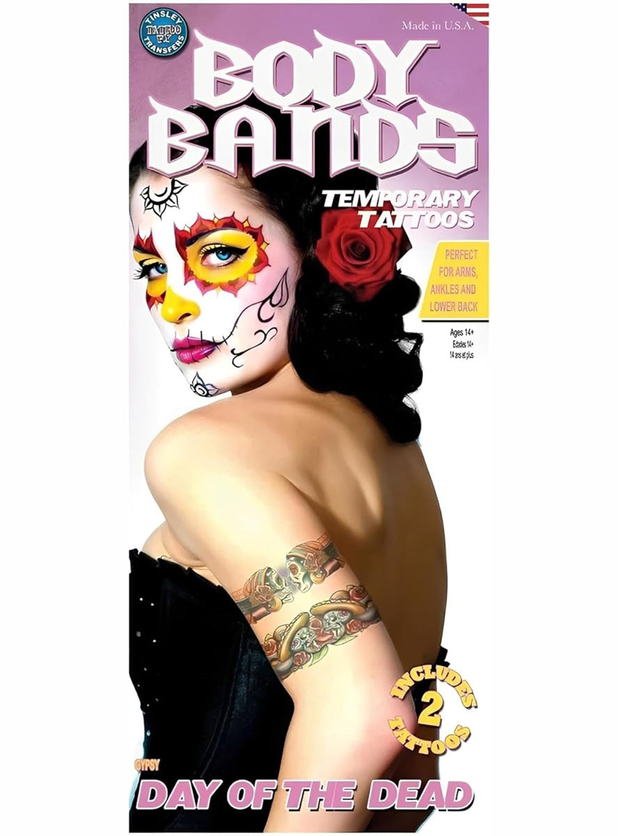 Body Band Gypsy Skull Arm Band Deluxe Temporary Tattoo - Main Image