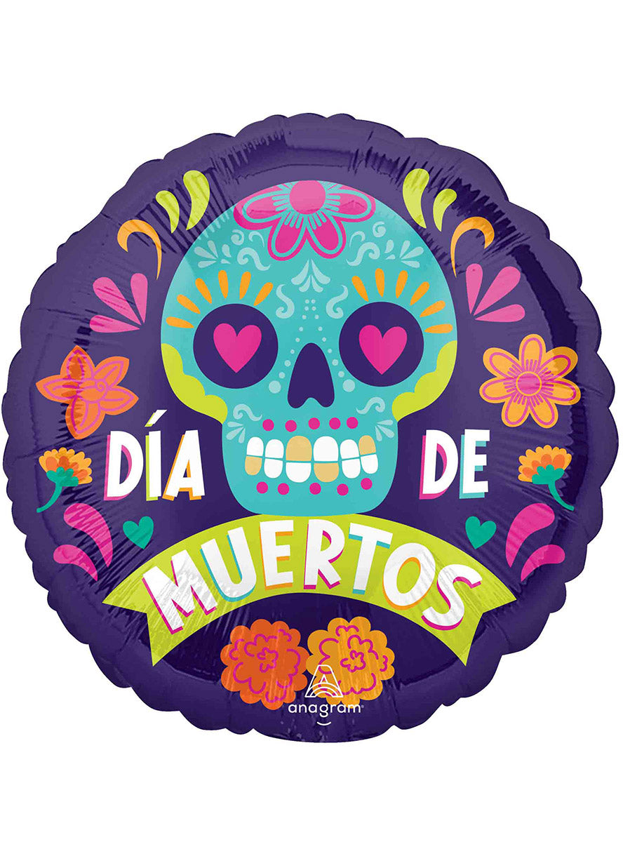 Dia De Muertos Foil Halloween Balloon - Main Image