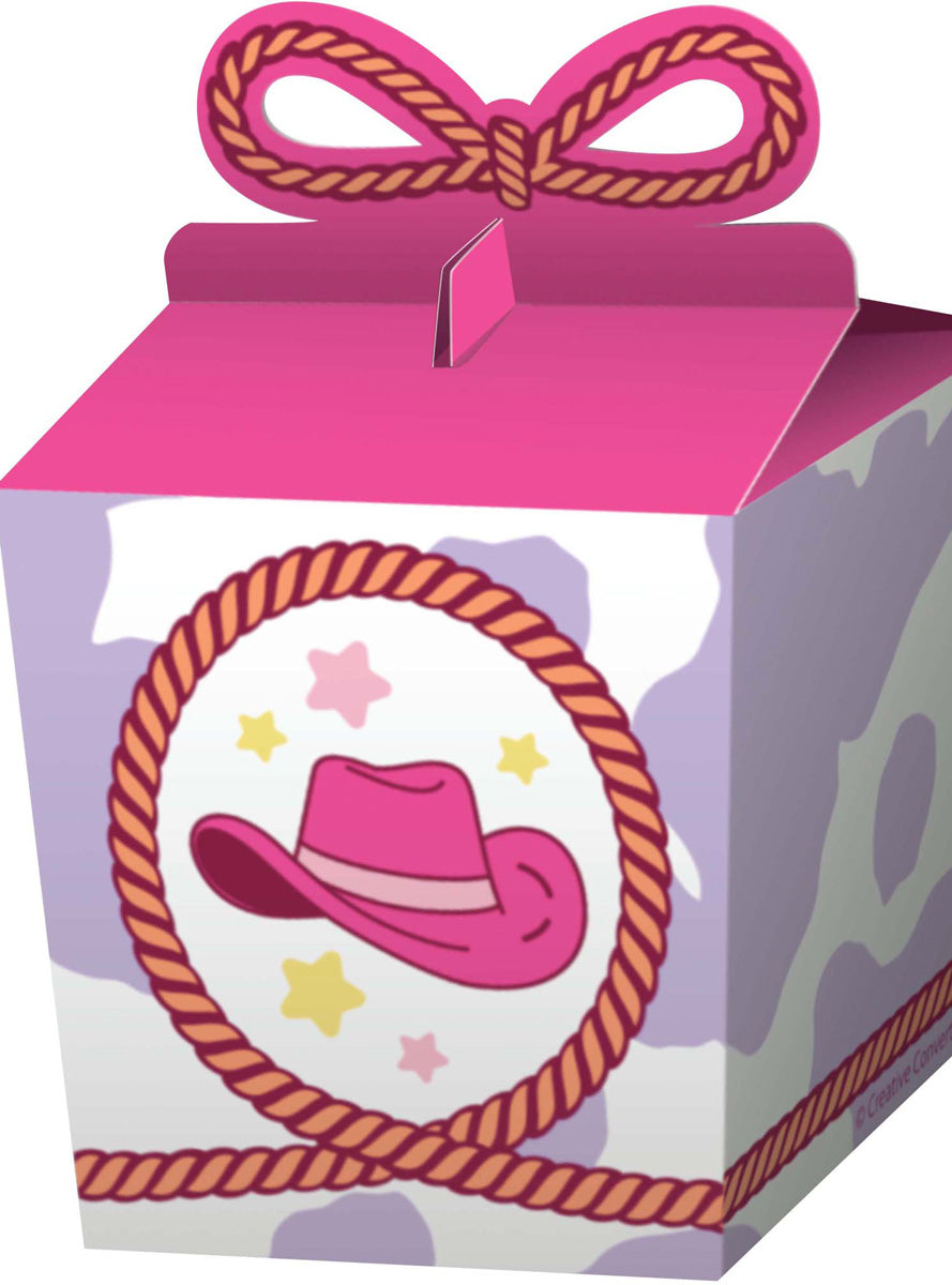 Boots and Bows Cowboy Party 8 Pack 15cm Favour Boxes – Main Image