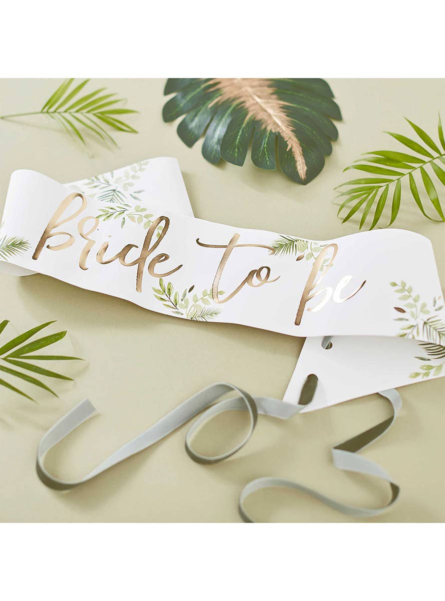 Image Of Botanical Bride To Be Foil Hen's Night Sash