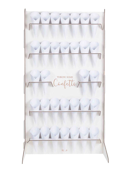 Botanical Wedding 77cm Wedding Confetti Stand with 32 Confetti Cones - Main Image