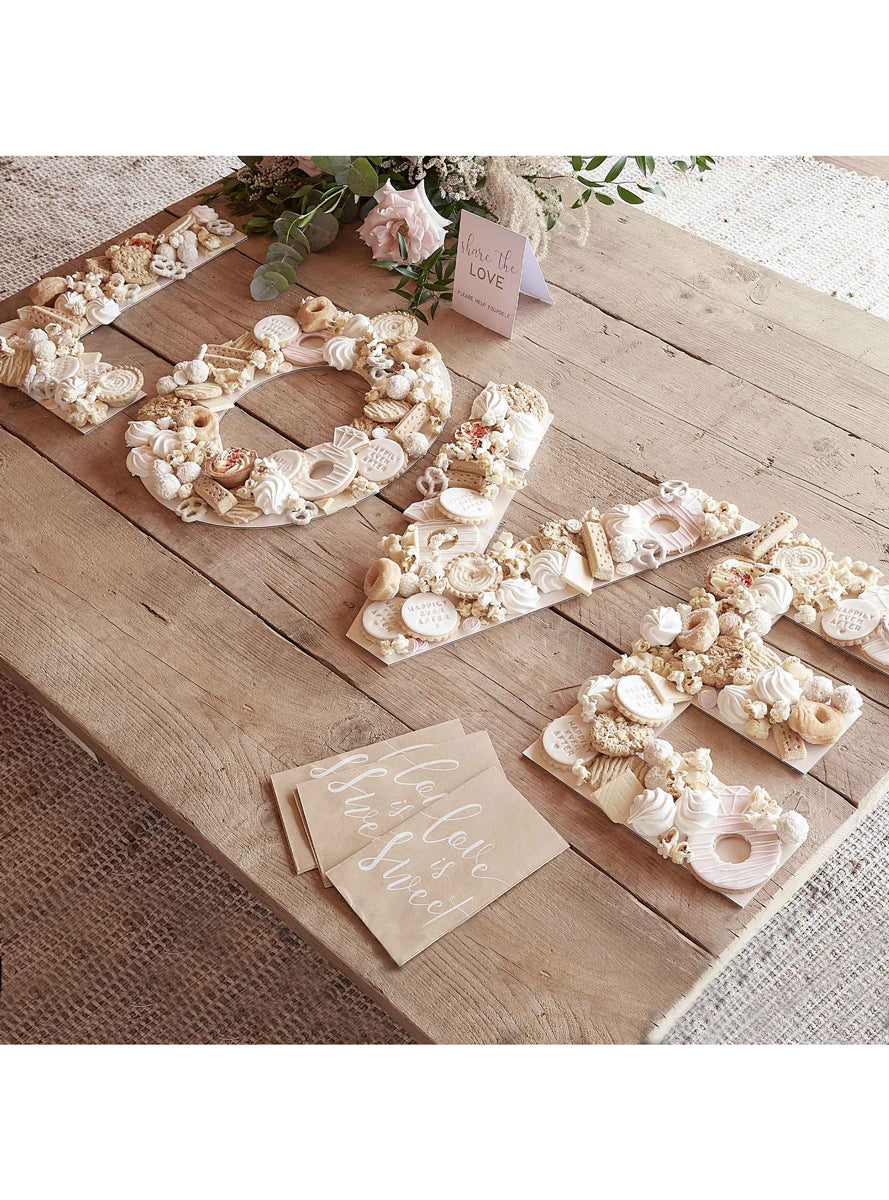 Botanical Wedding LOVE 41cm Grazing Board - Lifestyle Image