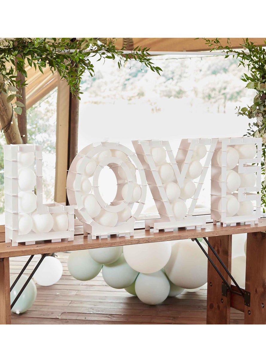 Botanical Wedding LOVE Shaped Balloon Mosaic - Lifestyle Image
