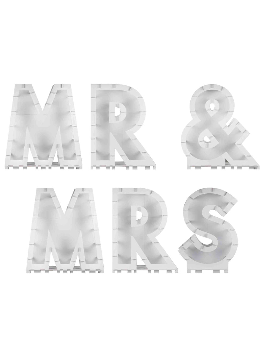 Botanical Wedding MR and MRS Shaped Balloon Mosaic - Main Image