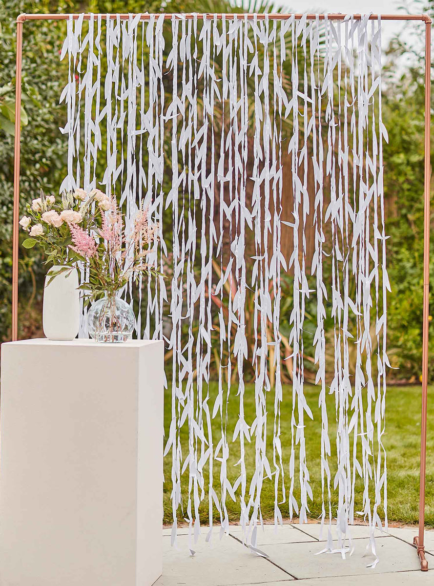 Botanical Wedding White Leaf Foliage Backdrop - Lifestyle Image