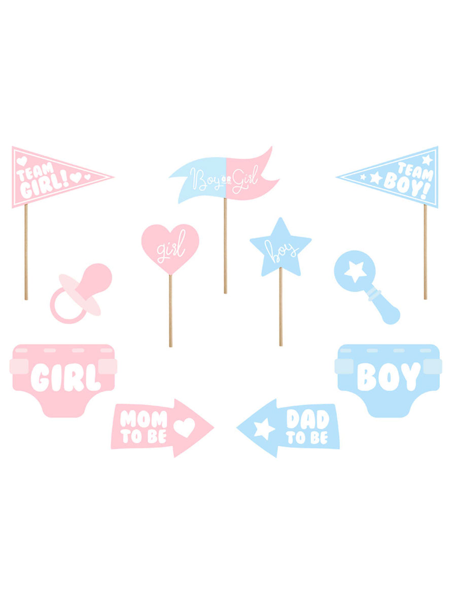 Boy Or Girl Gender Reveal Party Photo Prop Set — Main Image