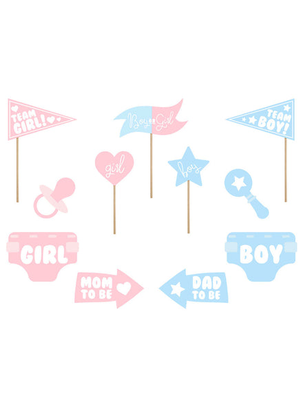 Boy Or Girl Gender Reveal Party Photo Prop Set — Main Image