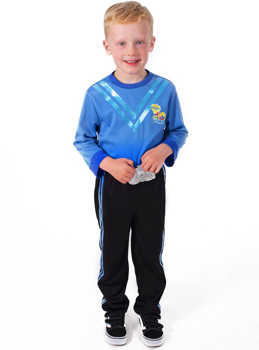 Image of The Wiggles 30th Anniversary Boys Blue Wiggle Costume - Front Image