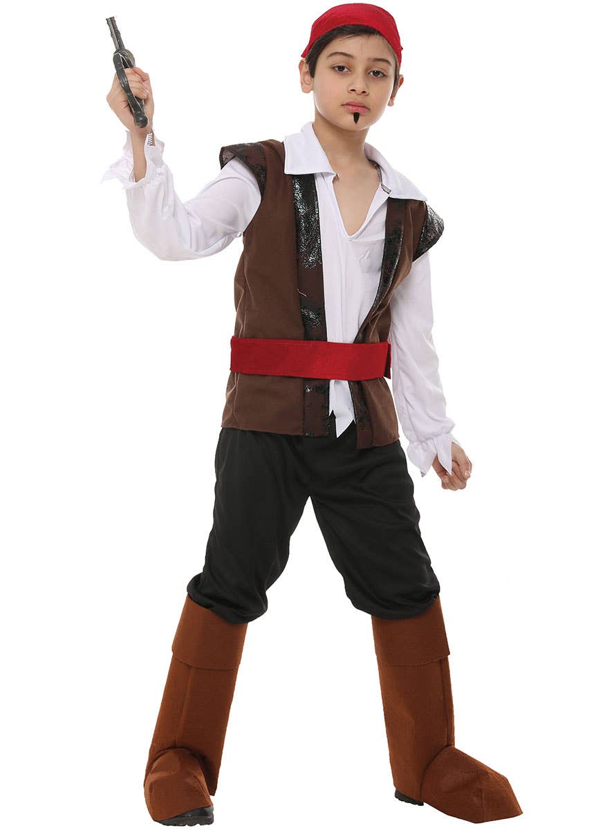 Image of Swashbuckling Boy's First Mate Pirate Costume - Front View