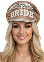 Rose Gold Sequin Hen's Night Bride Hat - Main Image