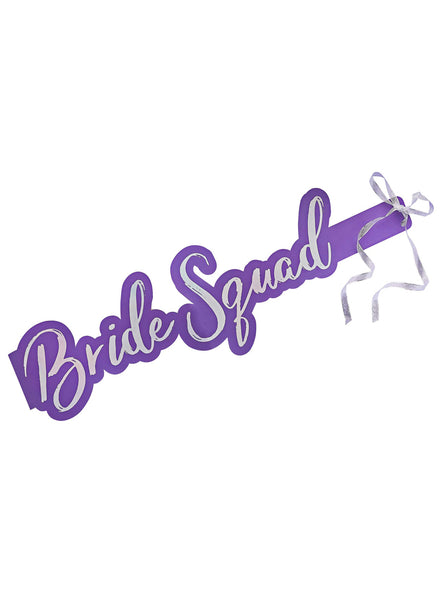 Bride Squad Purple Hens Night Paper Sash — Main Image