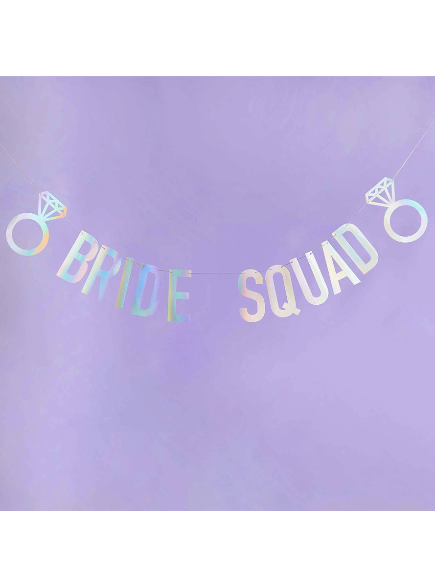 Bride Squad Silver 2m Long Hens Light Banner — Lifestyle Image